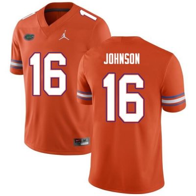 Men's Florida Gators #16 Tre'Vez Johnson NCAA Nike Orange Authentic Stitched College Football Jersey ZPQ8562TH